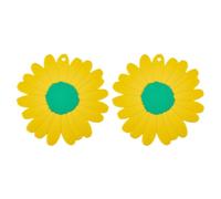 2pcs Flower Place Mat PVC Heat Resistant Dining Table Mat for Cafes