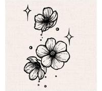 2pcs Flower Plum Blossom Peach Blossom Herb Temporary Tattoo Patch, Waterproof, Lasting For Two Weeks, Semi Permanent, Fake Tattoos