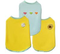 2PCS Flower Printed Summer Dog Shirts for Small Medium Dog Pet t Shirt Girl Boy Vest Soft Breathable
