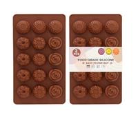 2PCS: Flower Shape Chocolate Candy Molds (bite Size)- 30 Cavity Non-Stick and Bpa Free for Chocolates, Candies, Bath Bombs, Ice Cubes & DIY Crafts (Food Grade).by ENBRWAS