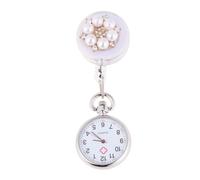 2pcs Flower Shape Metal Clip-on Pocket Watch for Nurses and Doctors | Number Display, Pocket Hanging Style, Flexible Badge Reel Design, Suited to Students and Professionals