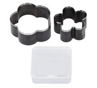 2Pcs Flower Shaped Leather Cutting Die Set, Alloy Steel Manual Punching Molding Tool, Precision Craft Dies with Storage Box for Leather Crafting, 58mm and 46mm Dia