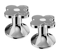 2pcs Flower Shaped Toilet Tank Flushing Button Silver Plastic
