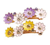 2pcs Flower Spring Barrette Alloy Rhinestone Hair Clips for Women | Wedding and Birthday Use, Comfortable No Pain Wear, Modern Beauty Style for Bride