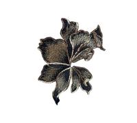 2Pcs Flower Strips Embroidery Patch 19cm*14cm Sequin Organza Patches for Clothes Sticker Appliques Sew On Parches(Black)