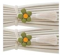 2Pcs Flower Tassels Curtain Holders Tie Back Flexible Window Drapery Holdbacks Braided Rope for Home Living Room Decors Decorative Curtain Tie Backs