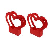 2pcs Flower Wrapping Box Red Paperboard Heart Handle