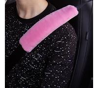 2Pcs Fluffy Car Seat Belt Pads Plush Seat Belt Strap Cover Soft Faux Fur Seat Belt Shoulder Strap Cover Harness Pad Comfort Travel Cushion Safety Belts Cover Seatbelt Protector for Kids Adult