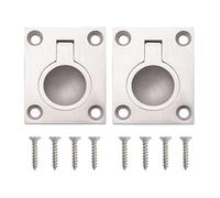 2PCS Flush Ring Pull Handle, 40 * 50mm Pull Handle Hatch Locker, Cabinet Hidden Handle, Stainless Steel Recessed Flush Ring Pull Handle, Flush Lift Pull Handle