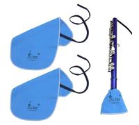 2PCS Flute & Clarinet Cleaning Kit - Premium Lint-Free Pull-Through Swabs - Saxophone Mouthpiece & Tube Cleaner - Chamois Cloth for Woodwind Instruments (Blue)