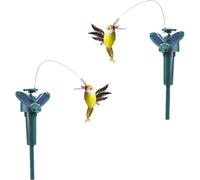 2pcs Fluttering Solar Hummingbird, Waterproof Outdoor Garden Decor, Solar &Battery Powered Garden Decor Ornaments, Flying Hummingbird Gardens Stake, Realistic Birds Flying Butterflies For Yard, Lawn,
