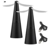 2pcs Fly Fans For Tables, Table Fly Spinner, Portable Picnic Flys Repel Fans, Keep Flys Away, Indoor Outdoor Use, USB Rechargeable Or Battery