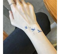 2pcs Fly To Freedom Bird Juice Tattoo Stickers Herbal Semi-permanent Waterproof Non-reflective Arm Wrist Long Lasting Sticker, Fake Tattoos