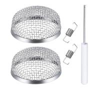 2PCS Flying Insect Screen Stainless Steel RV Furnace Vent Cover Mesh with Installation Tools for Camper Caravan Accessories