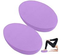 2Pcs Foam Balance Pad Oval Soft Anti-Slip Yoga Pad Cushioning Protection with Closed-Cell Structure 2in Thick Exercise Balance Pad for Strength Training, Lower Back, Knees (Purple), Foam Balance Pad
