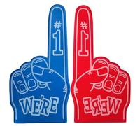 2Pcs Foam Finger Gladiators, Gladiator Foam Finger, Foam Hands, Foam Hands Giant Gladiators, Suitable for Football Match, Basketball Match, Sports Meeting The Cheering Props (Red and Blue)