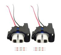 2pcs Fog Light Plug H8 H11 Bulb Type 2 Pin for Ford Focus Fiesta S-Max CMax Galaxy Kuga with 4pcs Heat Shrink Solder Seal Butt Splice Connectors