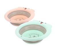 2pcs Foldable Baby Washing Basin Portable Cartoon Pp Silicone | Lightweight and Sturdy, for Face or Foot Use, Camping Ready, Adorable Design, Kids and Baby Pack