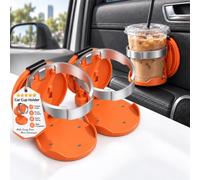2PCS Foldable Car Door Cup Holder - Clip On Drink Holder，Orange：2 | Space-Saving Clip-On Drink Holder Set for Car Doors, Made from Durable Abs to Secure Bottles, Tins and Travel Mugs
