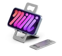 2PCS Foldable Cell Phone Stand - Adjustable Aluminum Phone Holder for Desk & Travel Compatible with iPhone 16/15/14 Pro Max Samsung S24/Kindle (Space Gray)-SJ021
