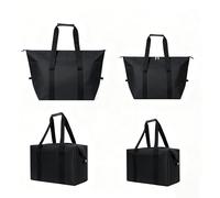 2PCS Foldable Cooler Bag Large Lunch Bags Reusable Shopping Bags with Zipper Portable Leakproof Thermal Picnic Bag with Hard Liner Keeps Hot or Cold for Outdoor Picnics Camping Food Delivery (20L+7L)