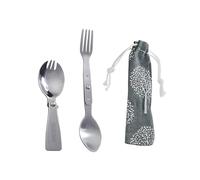 2pcs Foldable Cutlery Set with Folding Spoon Feature, Compact Camping Cutlery for Travel Outdoor Cooking Picnic Portable Set Fork Spoon Combination Tableware for Hiking and Adventure