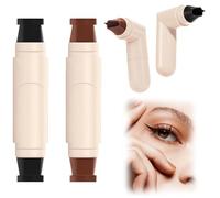 2PCS Foldable Eyeliner Stamp for Wings,Black Brown Dual-Ended Stamp Pen Rotating Winged Eyeliner Stamp Tool for Perfect Cat Eye, Waterproof & Smudge-Proof Wing Eye Liner Stamp for Beginners