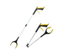 2pcs Foldable Gripper Extender Hand Tools Portable Garbage Grabber Pick Up Tools Household Cleaning Sanitation Tongs Sanitation Tools(Yellow(82cm))