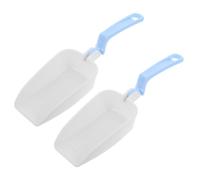 2pcs Foldable Handle Plastic Ice Scoop Rice Grain Food Scoop 21x5x3.5cm | Compact Space-Saving Design, Smooth Polished Edges, Reusable Tool for Bartenders, Home Cooks and Detergent Powder