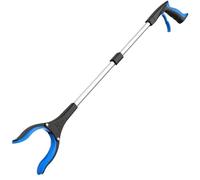 2pcs Foldable Litter Reachers Pickers Gripper Extender Hand Tools Portable Collapsible Garbage Grabber Pick Up for Garden(Blue)