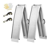 2PCS Foldable Loading Ramp, gardhom 228x30.5cm ATV Motorcycles Loading Ramp with 680KG/Pair Loading Capacity, Portable Folding Aluminum Ramps with Rubber Tipped Fingers for ATV UTV Trucks