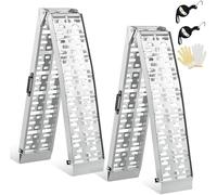 2PCS Foldable Loading Ramp, gardhom 228x30.5cm ATV Motorcycles Loading Ramp with 680KG/Pair Loading Capacity, Portable Aluminum Ramps with Rubber Tipped Fingers for ATV UTV Trucks