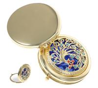 2pcs Foldable Makeup Mirrors for Women, Super-compact Two-sided Portable Cosmetic Mirrors with Gilded Golden Frame, Chic and Elegant Design for School and Purse