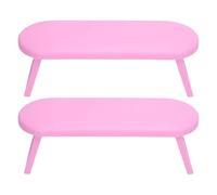 2pcs Foldable Nail Hand Rest Pillow | Washable & Portable Arm Cushion for Nail Salon/Beauty School | Ergonomic Support for Nail Art Lamps Under 3.15in (Oval Pink)