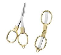2Pcs Foldable Sewing Scissors Stainless Steel Ergonomic Grip Tailoring Shears for Needlework and Quilting