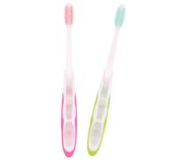 2Pcs Foldable Travel Toothbrush,Portable Built in Covers,Folding Toothbrushes for Hiking,Camping,Traveling Portable Built in Covers