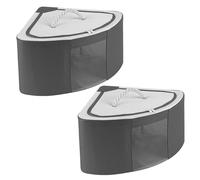 2pcs Foldable Triangular Corner Storage Bin, Oxford Cloth Fan Shaped Clothes Storage Box with Handle Double Zipper, Multifunctional Organizer for Home Bedroom(L dark grey)