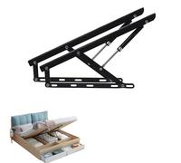 Luminexia 2pcs Folding Bed Lifting Mechanism, Black, 1500mm, Storage Bed Lift Kit, Pneumatic Rod, Gas Spring, Space Saving, Foldable, Built-in Storage