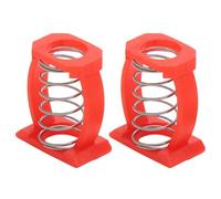 2pcs Folding Bike Stem Fixing C Clamp Spring, Adjustable Folding Bicycle Stem Knob Support with C Clip for Easy Foldable Bike Handlebar Adjustment, Red