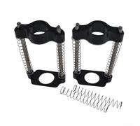 2pcs Folding Bike Stem Hinge Clamps with Spring C Buckle for Brompton Folding Bikes, Aluminum Alloy Parts Designed for Stability and Quick Folding Operation (Black)