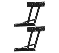 2pcs Folding Lift up Top Hardware with Gas Spring for Coffee Table | Black Iron Metal Build, Spring-assisted Mechanism, for Home Office Use and Entertaining Guests