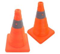 2pcs Folding Reflective Traffic Cones Portable Plastic Safety Barriers