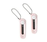 2Pcs Folding Scissors, Pink Safe Portable Travel Foldable Telescopic Cutter Pocket Mini Scissor with Keychain for Cutting, Scrapbooking, Crafting,