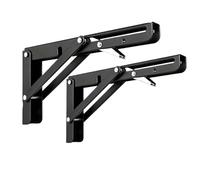 2pcs Folding Shelf Brackets DIY Wall Mount Collapsible Fixed Hinge Foldable Workbench Table Shelves Camper Garage Enclosed