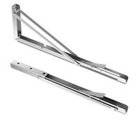 2PCS Folding Shelf Brackets Heavy Duty Floating Wall Triangle Shelves Organizers for Kitchen Bathroom Garage Workshop for Shelves(Silver 16inch)