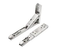 2pcs Folding Shelf Brackets Heavy Duty Stainless Steel Collapsible Bracket for Table Work Space Saving DIY for Shelves(Silver 14inch)