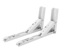 2pcs Folding Shelf Brackets Heavy Duty Stainless Steel Collapsible Bracket for Table Work Space Saving DIY for Shelves(White 14inch)