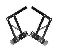 2pcs Folding Spring Hinge for Furniture Lift Up Mechanism - Adjustable Tea Table Hinge with 100-200 lbs Capacity, Black Iron Hardware for Coffee Table or