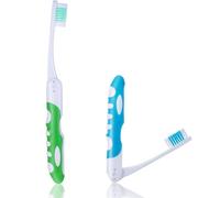2Pcs Folding Travel Toothbrush Set - Portable Soft Bristle for Hiking, Camping, and Traveling