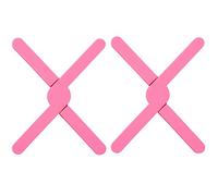 2Pcs Folding Trivet Silicone Pot Stand Heat Protector Nonslip Hot Pan Holder Worktop Saver for Protecting Kitchen Bar Tables Worktops (Pink)